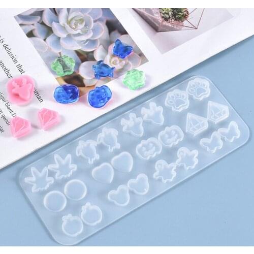 12 Types Mini Earring DIY Silicone Mold Jewelry Accessories Handmade Gift Butterfly Pumpkin Ghost Tortoise Heart Shape Mould