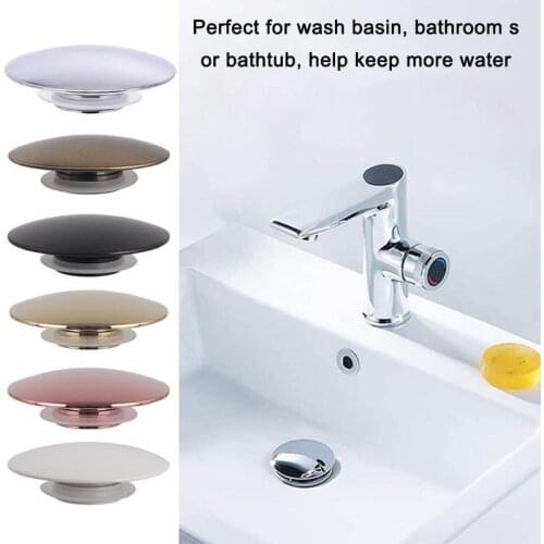 66mm New Replacement Brass Basin Sink Waste Up Plug Cap Push Click Basin Faucet Clack Button Bathroom Sink Accessories