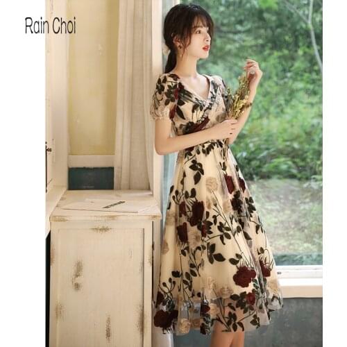 Tea Length Formal Prom Gown for Women Elegant Long Prom Dresses