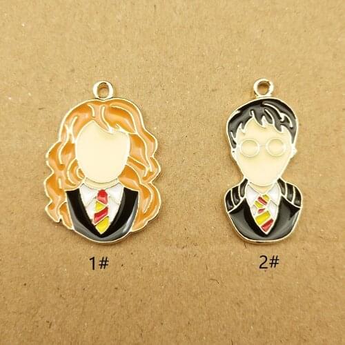 10pcs Enamel Cartoon Character Charm for Jewelry Making and Crafting Cute Earring Pendant Bracelet Necklace Charms