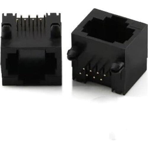 10pcs/Lot RJ45 8P8C Black Computer PCB Jack Socket Best Quality