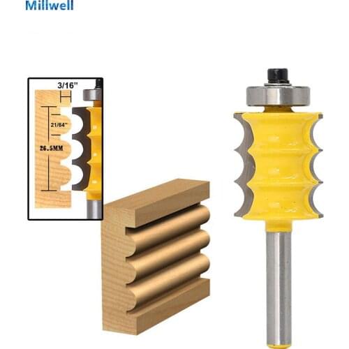 1PCS-6.35mm*22.3mm CNC Free shipping woodworking router bit,solid carbide end mill,Trimmer milling cutter,Three beads lines