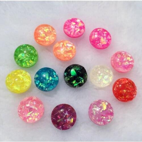 30pcs 12mm Opal Effect flatback Sew on Rhinestone Resin Cabochons For Jewelry Making Send Random mixed color