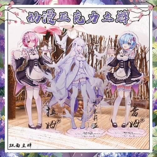 Anime Re:Life In A Different World From Zero Acrylic Stand Model Lahm Rem Action Figure Desk Model Toy Gift