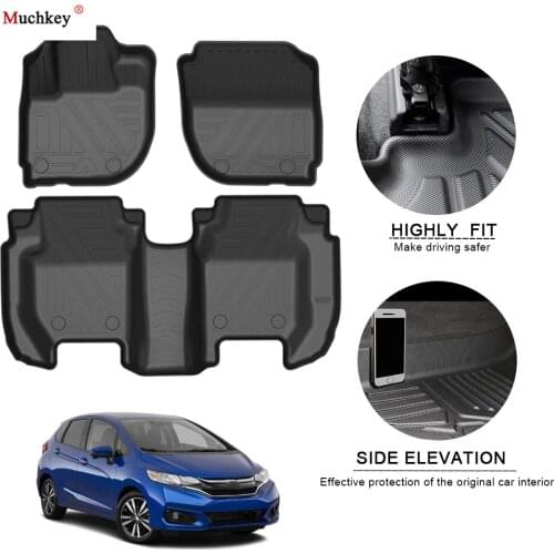 Car Floor Mats For Honda Fit 2015-2020 TPE Non-Slip Foot Pad Waterproof Rubber Carpets Auto Automobile Interior Accessories