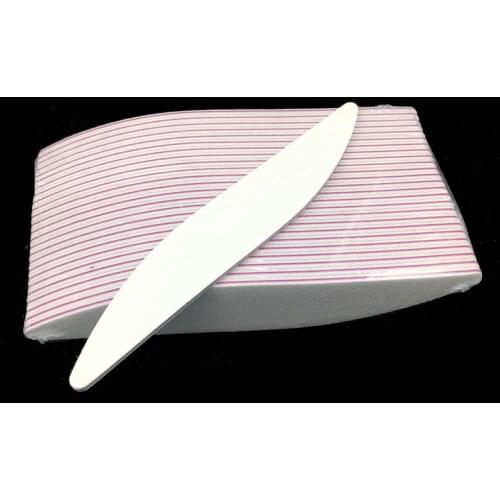 25pcs White Nail Files Moon Style Form Manicure Sanding Buffer Block 100/180 UV Gel Polish Nail Art Washable Sandpaper Tool