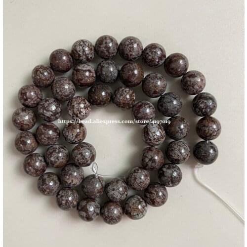 Free Shipping Natural Stone Brown Snowflake Obsidian Round Loose Beads 15" Strand Pick Size for Jewelry Making DIY