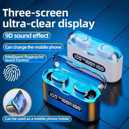 Earphone Bluetooth-compatible 5.0 Wireless Headset with 2200Mah Charging Box Earbuds Headphone With Microphone Earphone