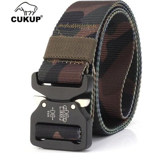 CUKUP Unisex Multifunction Military Fan Quick Release Buckle Training Outdoor Thickening Classic Camouflage Nylon Belts CBCK126