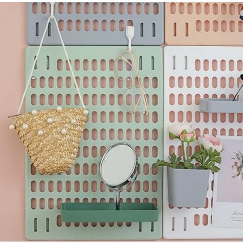 Multiple Types Storage Tool Hole Board Decorative Wall Shelf Self-adhesive Mounted Display Rack Storage Box Home Accessories