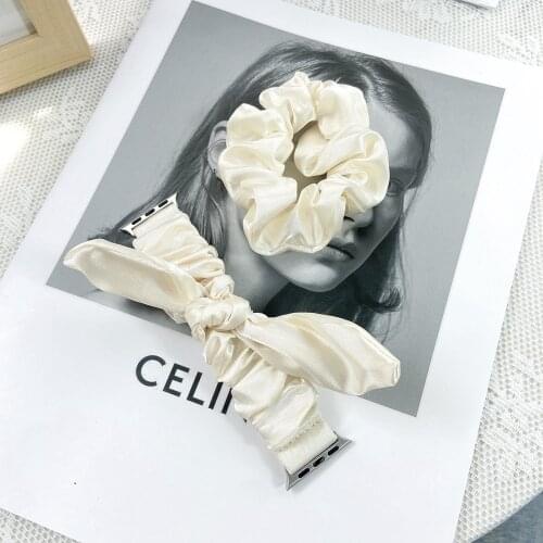 Hot-Selling Scrunchie Elastic Strap for apple watch SE6 5 4 38mm 42mm Fabric Bracelet for iwatch Band 40mm 44mm 3 2 1 Wristband