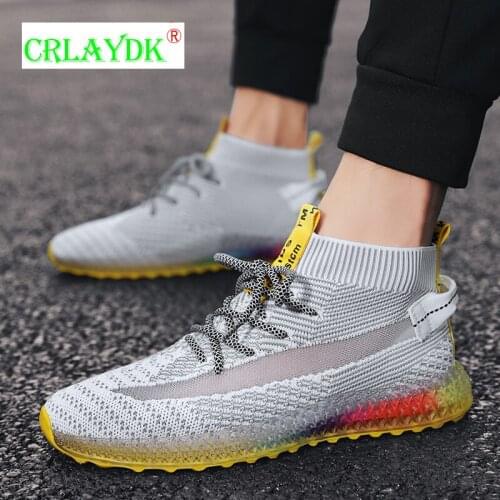 CRLAYDK Men Fashion Running Sock High-Top Shoes Training Sneakers Casual Lace Up Sports Outdoor Walking Ankle Non Slip Tennis