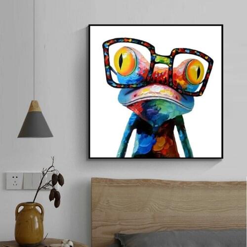 Cute Frog Graffiti Art Canvas Paintings Abstract Animals Posters and Prints on Canvas Wall Art Picture for Living Room Decor