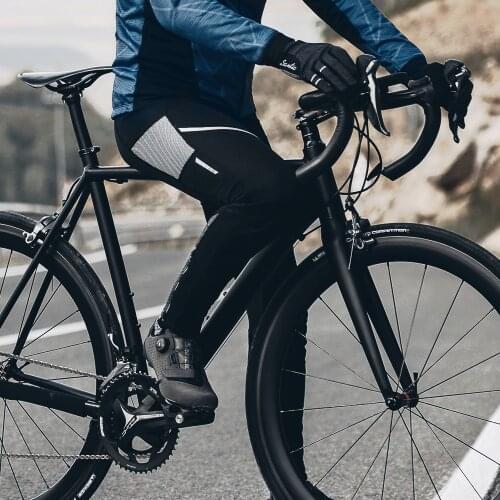 Santic Men Cycling Pants Windproof Warm Cycling Winter MTB Long Pants Reflective Bicycle Sports Trousers Asian Size M9C04110