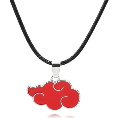New Arrival Hot Sell Cosplay Akatsuki organization red cloud sign metal pendant necklace Women Men Necklace