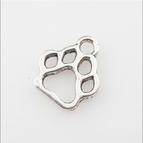 New 45Pcs Tibetan Silver Color Tiny Bears-paws Charms Pendants 11x13mm