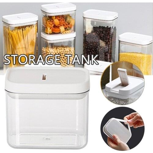 New Plastic Airtight Food Container Sealing Storage Canister with Lid Cereal Seasoning Jar Sealed Flour Tank Kitchen Supply Herb