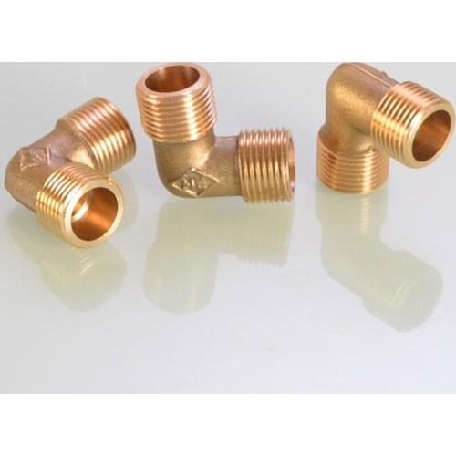 Full Copper Elbow Right Angle 1/4 3/8 1/2" Inch M20 M16.5 M12.7 Female Male Thread Water Pipe Fittings Pneumatic Connector