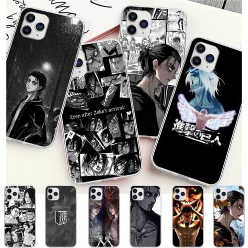 Attack On Titan Eren Jaeger Transparent Phone Cover Case For IPhone 12 11 Pro Max Xs X Xr 7 8 6 6s Plus 5 5s Se 2020