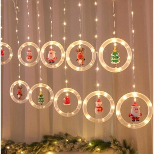 1 Set Christmas String Night Lamps Nice-looking Stable Attractive LED String Curtain Lights Hanging Lamps Christmas Decoration