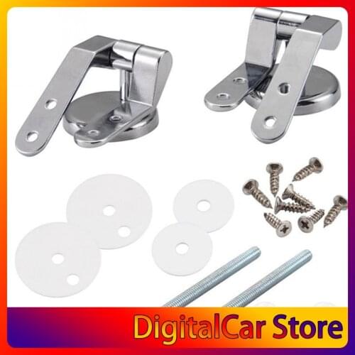 Zinc Alloy Replacement Toilet Seat Hinges Mountings Set Chrome Hinges Bathroom Toilet Accessories Bath Hardware