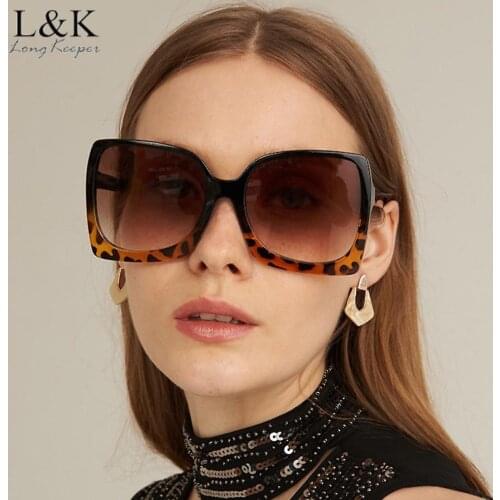 LongKeeper 2020 Oversized Sunglasses Women Brand Designer Big Square Sun Glasses For Women/Men Mirror Oculos De Sol Feminino