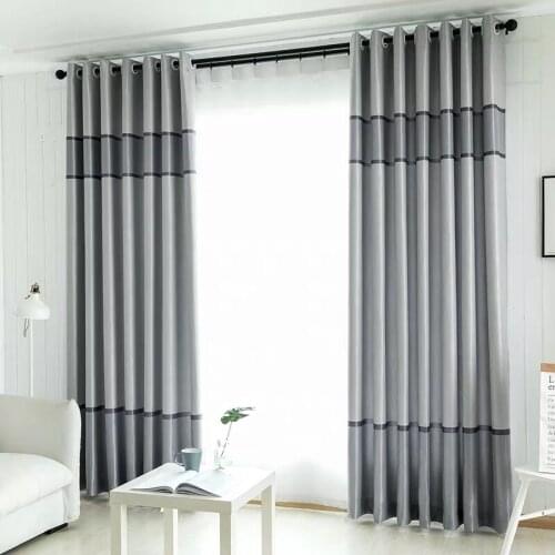 Modern Grey Blackout Curtains for Bedroom Living Room Window treatment Curtain Ready Made
