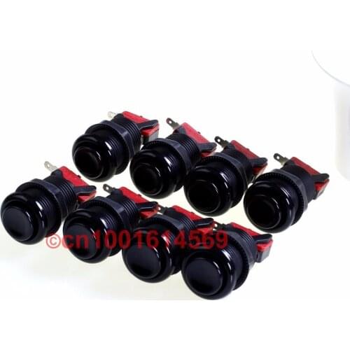 30mm 8pcs/set Happ Standard Push Buttons Arcade Buttons For Coin Operated Games & MAME DIY Projects & Mini Arcade Machine- Black