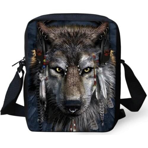 Wolf Printing Messenger Bags for Men Women Hot Brand Designer Small Cross Body Bags for Ladies Mens Travel Bags 2021
