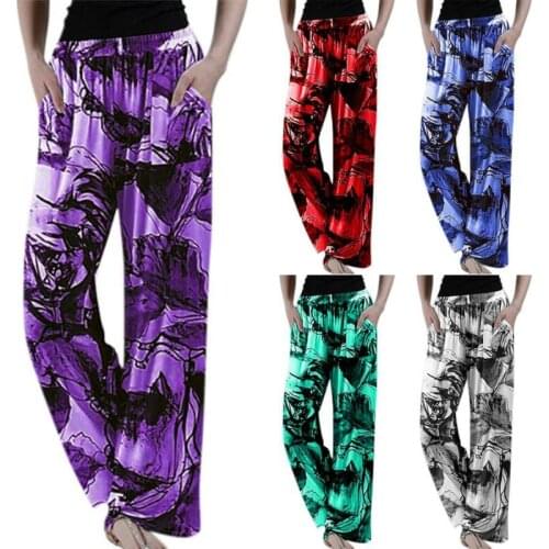 Women Tie Dye Floral Yoga Pants Holiday Beach Palazzo Trousers Bottom Look thin