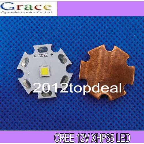 10PCS 2016 CREE 12V XHP35 High Intensity Cool White LED on Alu. 20mm Base