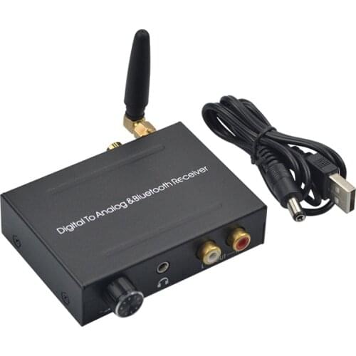 192kHz Digital to Analog Converter with Remote Control Bluetooth5.0 DAC Digital Coaxial Toslink to Analog Stereo L/R RCA 3.5MM