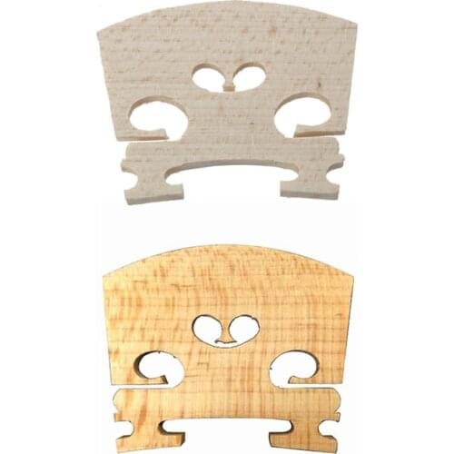 2 Pcs Acoustic Violin Fiddle Replacement Wooden Bridge Violin Bridge, 3/4 Size & 4/4 Size