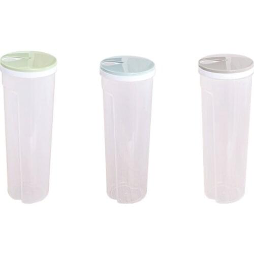 3Pcs Tall Food Storage Box Spaghetti Noodles Container Grain Cereal Jar Airtight Leak