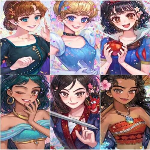 Disney Cartoon Cinderella Diamond Painting Full Square/Round Diamond Cross Stitch Mosaic Home Decoration Gift Handicrafts