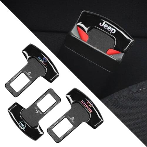 Car Safety Belt Buckle Plug Alarm Canceler Stopper With Auto LOGO For Jeep Renegade Compass Grand Cherokee Wrangler JK Patriot