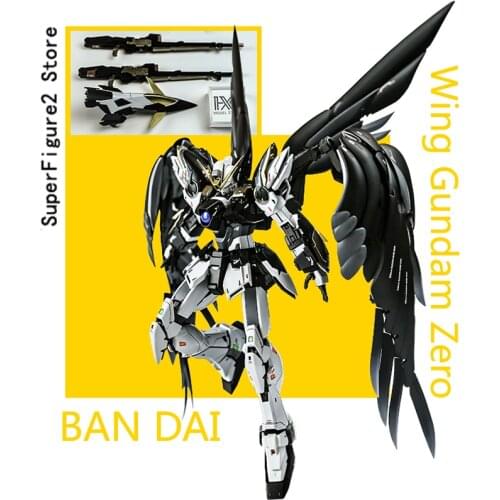 B A N D A I MG 1/100 Ver.Ka Wing G u n d a m Zero EW Metallic Color Spray Plate Assembly Model Action Toy Figures Gifts