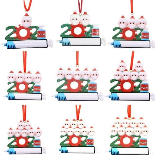 Vaccine Santa Snowman Christmas Tree Ornaments xmas decorations Lightweight Resin Tree Hanging Pendants New Year 2022 Gift