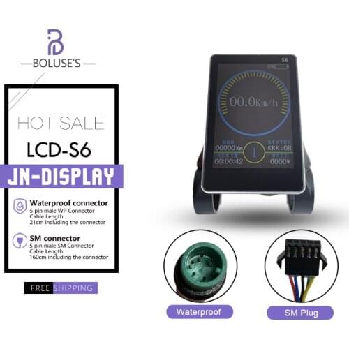 EBike Parts LCD 36V48V Electric Bike Display For JN Controller Electric Bicycle Display LCD S6 With Julet waterproof