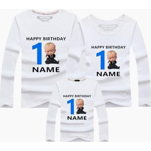 Boy Gir Baby Boss Family Matching Clothes T-Shirt Mommy and Me Clothes It Is My 1-10th Birthday Long sleeve T-shirt top