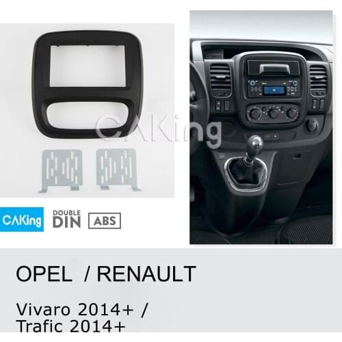 Double Din Car Fascia Radio Panel for OPEL Vivaro / RENAUL Trafic 2014+ Dash Kit Facia Plate Adapter Cover Bezel Console Trim