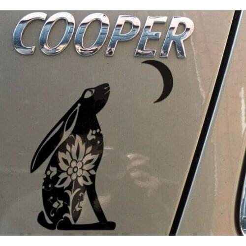 For Moon Gazing Summer Flower Hare Gloss Vinyl Car Sticker Decal, Unique Design Styling