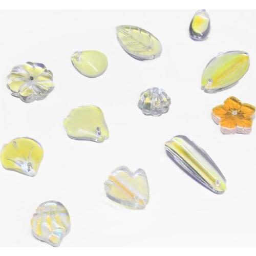 10pcs/lot Drop Crystal Opal Color Lampwork Glass Blossom Flower Petals Bead Handmade DIY Jewerlry Girls Wholsale Supplies