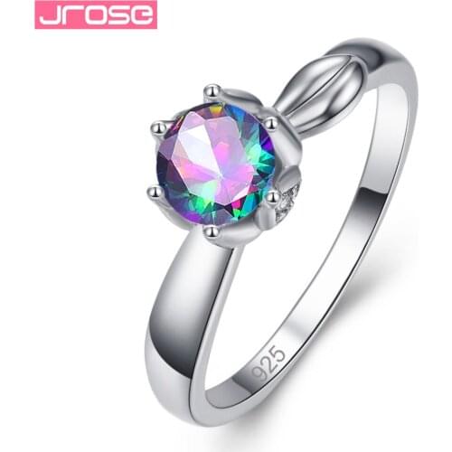 JROSE High Quality Brand 3 Colors Crystals Zircon Silver Color Rings For Women Engagement Wedding Party Fashion Jewelry