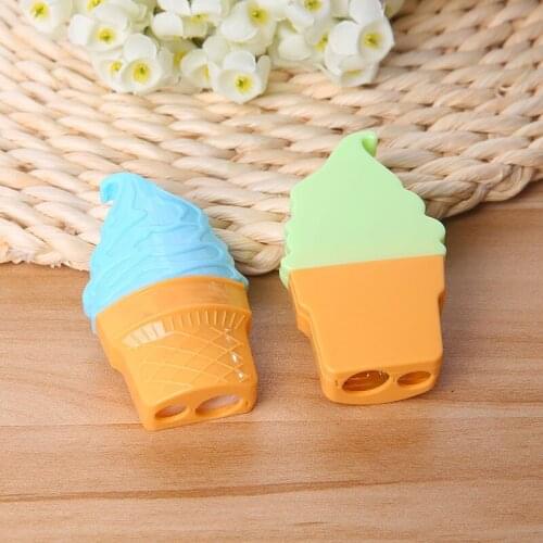 2pcs Stationery Ice Cream w16 Student Supply w17 Kidss w15 Pen s03 Cutting Tool Creative School Cute Pencil Sharpener