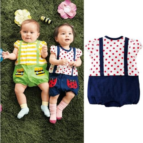 Cartoon Baby Girl Rompers 2017 Summer Cotton Short Sleeve Baby Wear Newborn Baby Jumpsuits Infantil Girls Clothes Roupas De Bebe