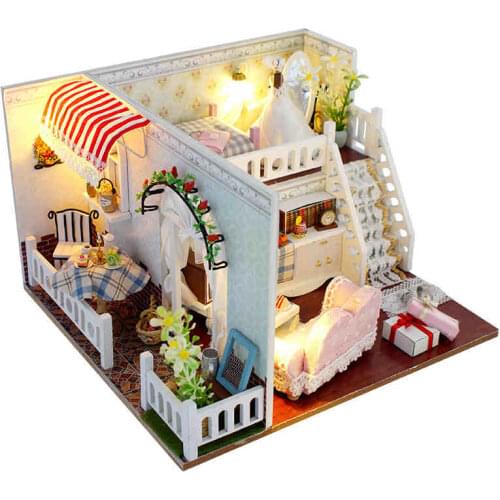 Doll House With Dust Cover toys for children casa Gifts Miniature Diy Puzzle Toy Model Wooden oys Birthday Gifts