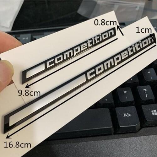 10pcs Glossy Black silver COMPETITION Bar Underlined Emblem modified Car Trunk Sticker for Edition 1 2 3 4 5 6 7 8 X3 X4 X5 X6