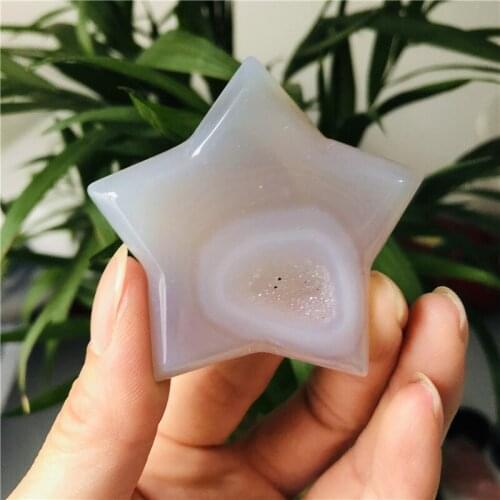 Natural crystal agate five-pointed star gem material wedding and new year decorations Christmas gifts decorative accessories