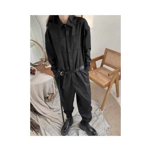 Spring and summer new Yamamoto dark series black loose functional jumpsuit waist shape Retro Casual Japanese men and women